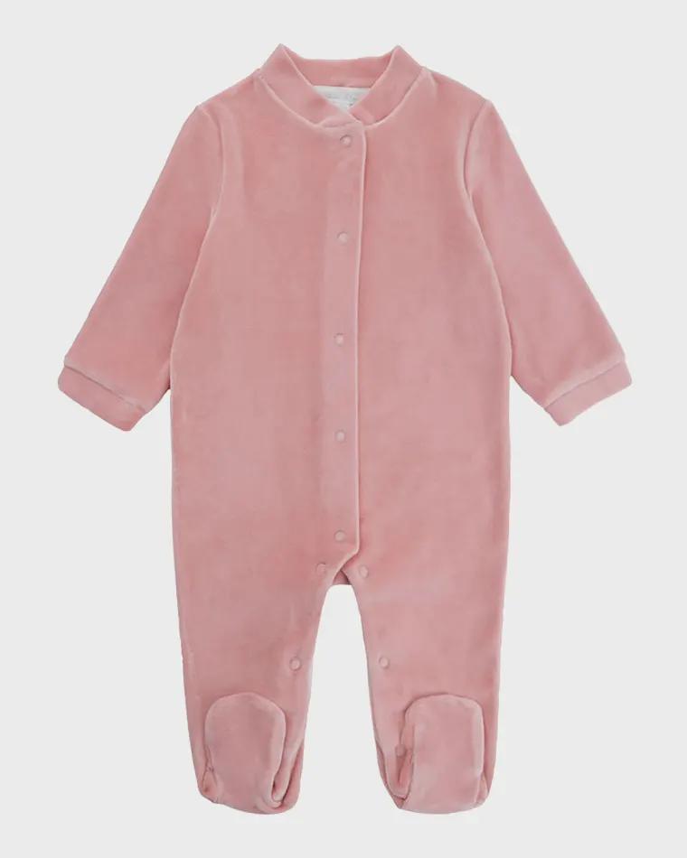 Girl's Velour Golden Angel Wing Footie Pajamas, Size Newborn-18M by MARIE CHANTAL