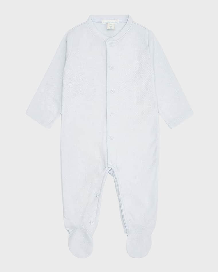 Kid's Pointelle Embroidered Angel Wing Footie, Size Newborn-6M by MARIE CHANTAL