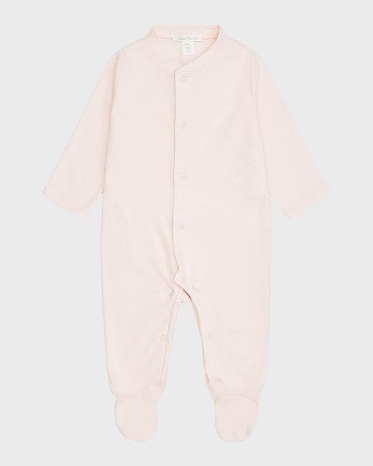 Kid's Pointelle Embroidered Angel Wing Footie, Size Newborn-6M by MARIE CHANTAL