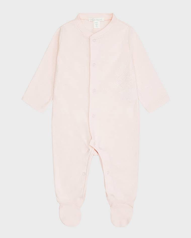Kid's Pointelle Embroidered Angel Wings Footie, Size Newborn-18M by MARIE CHANTAL