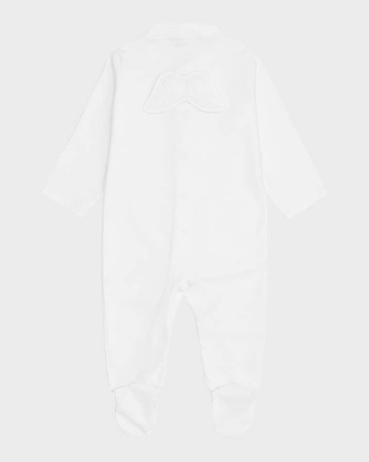 Kid's Pointelle Embroidered Angel Wings Footie, Size Newborn-18M by MARIE CHANTAL