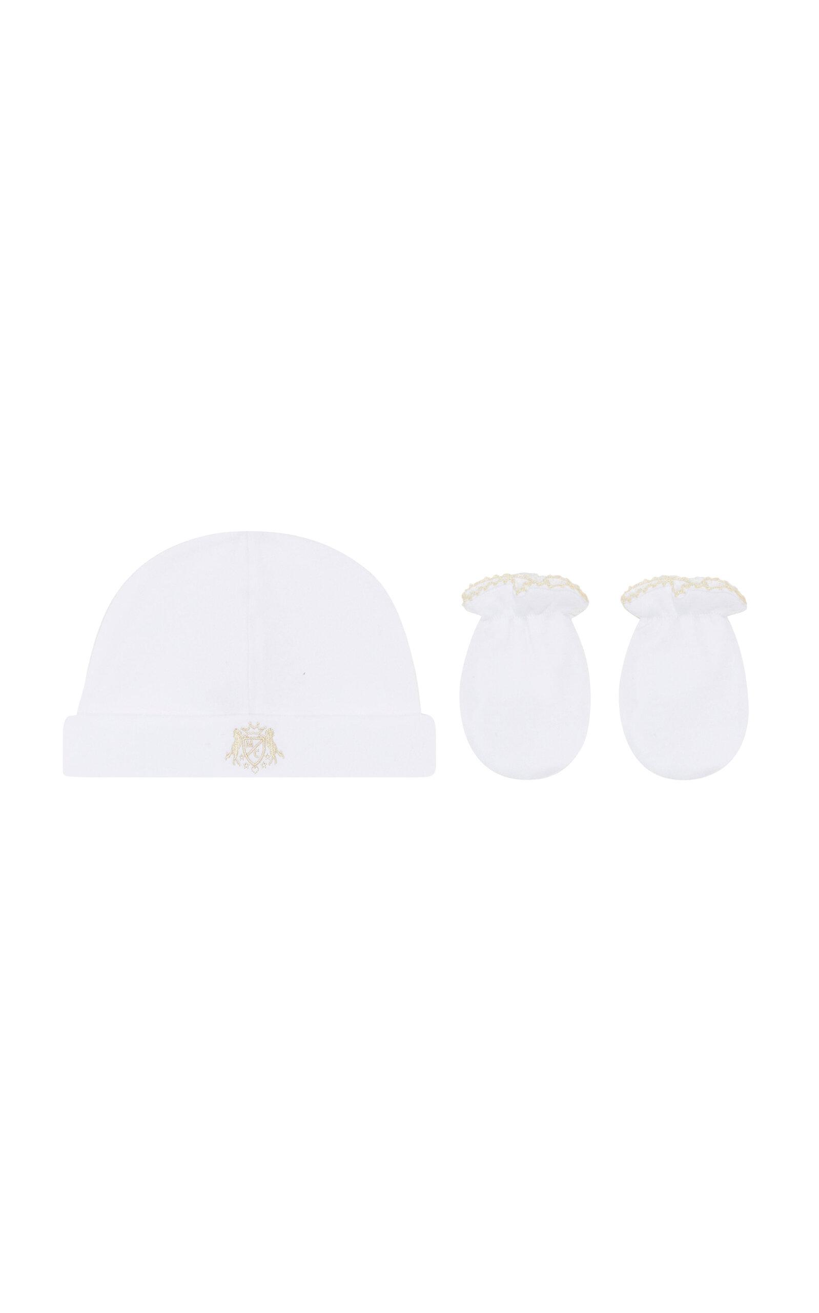 Marie-Chantal The Crest Infants' Cotton Hat & Mitten Set - Moda Operandi by MARIE-CHANTAL