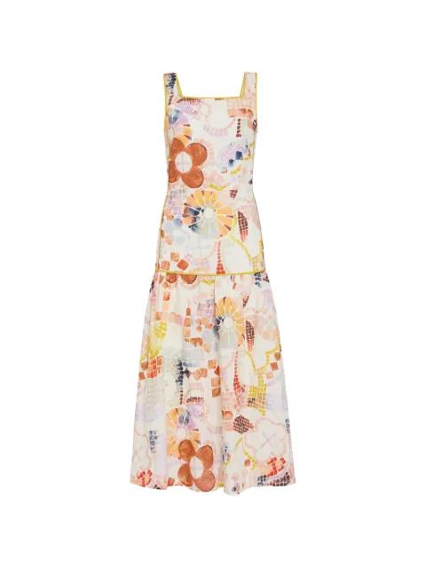 Jada mosaic-print tiered dress by MARIE OLIVER