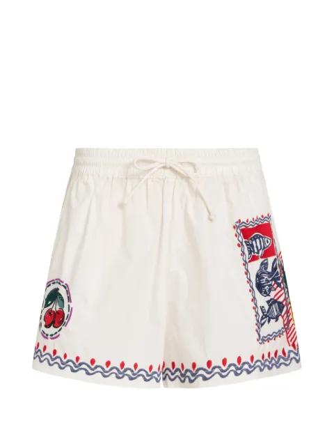 Larson embroidered shorts by MARIE OLIVER