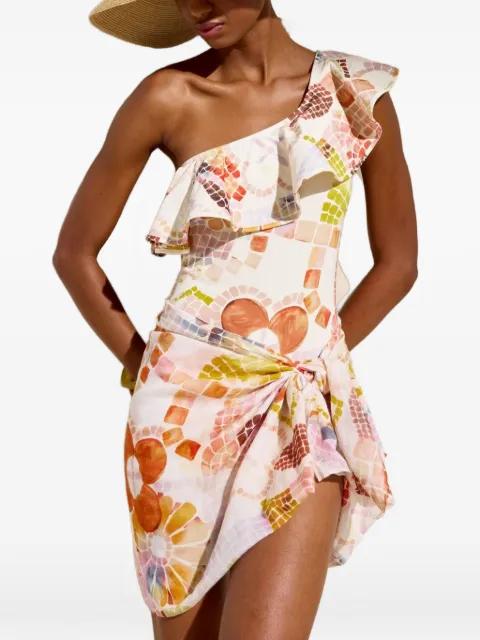 Marissa ruffled one-shoulder swimsuit by MARIE OLIVER