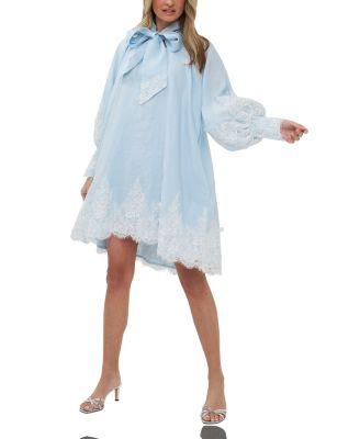 Brigitte Lace AppliquÃ© Linen Dress by MARIELLE STOKKELAAR