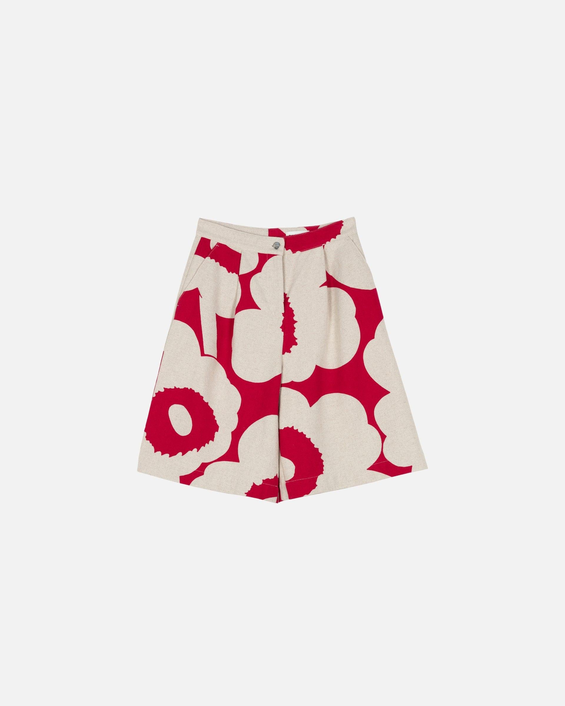 Hyoky Unikko Cotton Linen Shorts by MARIMEKKO