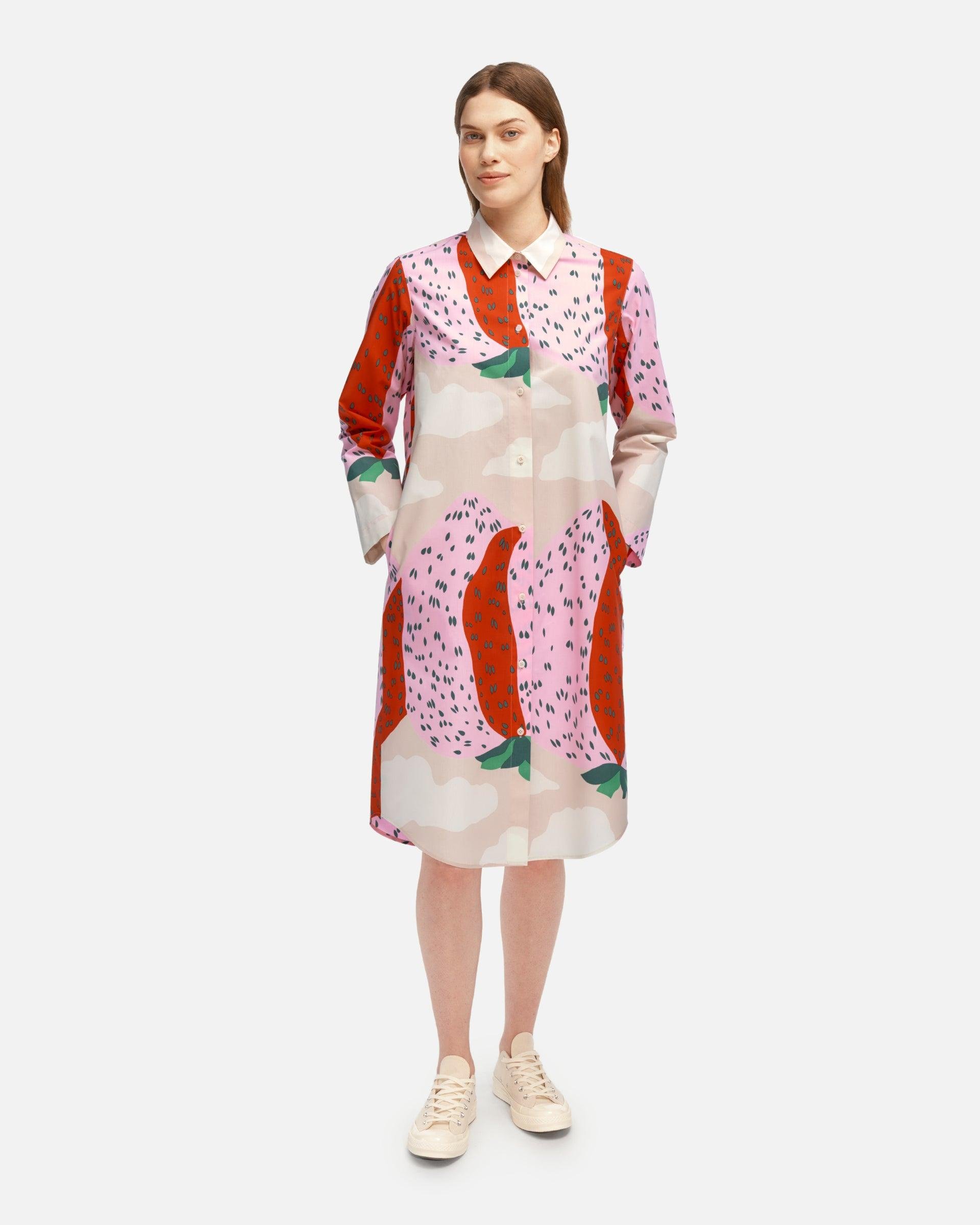Minta Mansikkavuoret Shirt Dress 110cm by MARIMEKKO