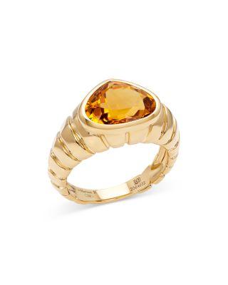 18K Yellow Gold Timo Citrine Pear Statement Ring by MARINA B