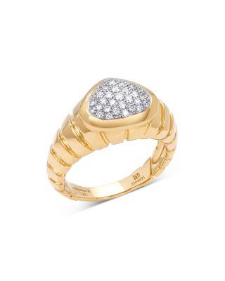 18K Yellow Gold Timo Diamond Pav&eacute; Cluster Ring by MARINA B
