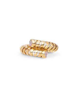 Titanium & 18K Yellow Gold Diamond Bypass Ring by MARINA B