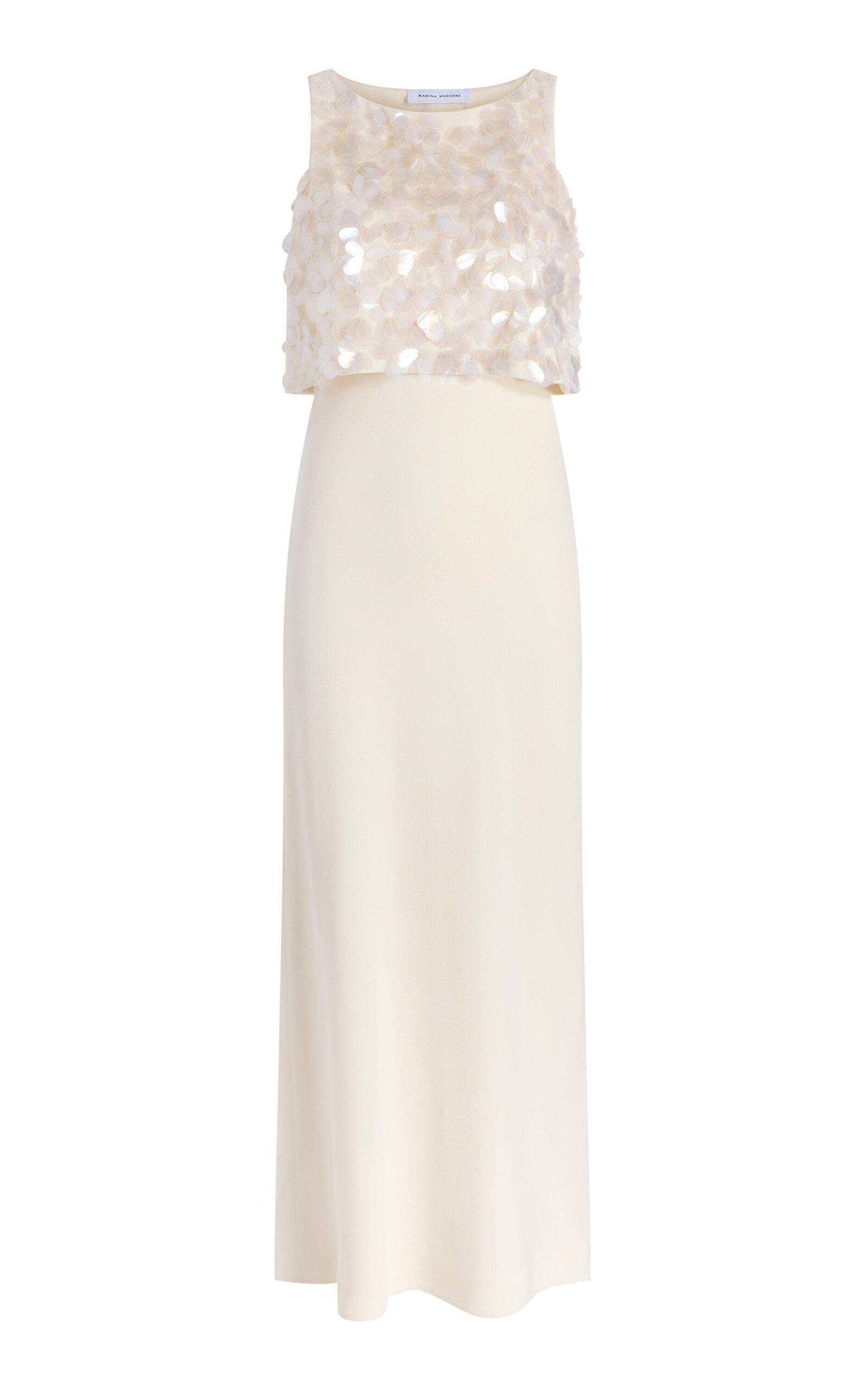 Marina Moscone Bias Maxi Dress with Paillette Bodice - Moda Operandi by MARINA MOSCONE