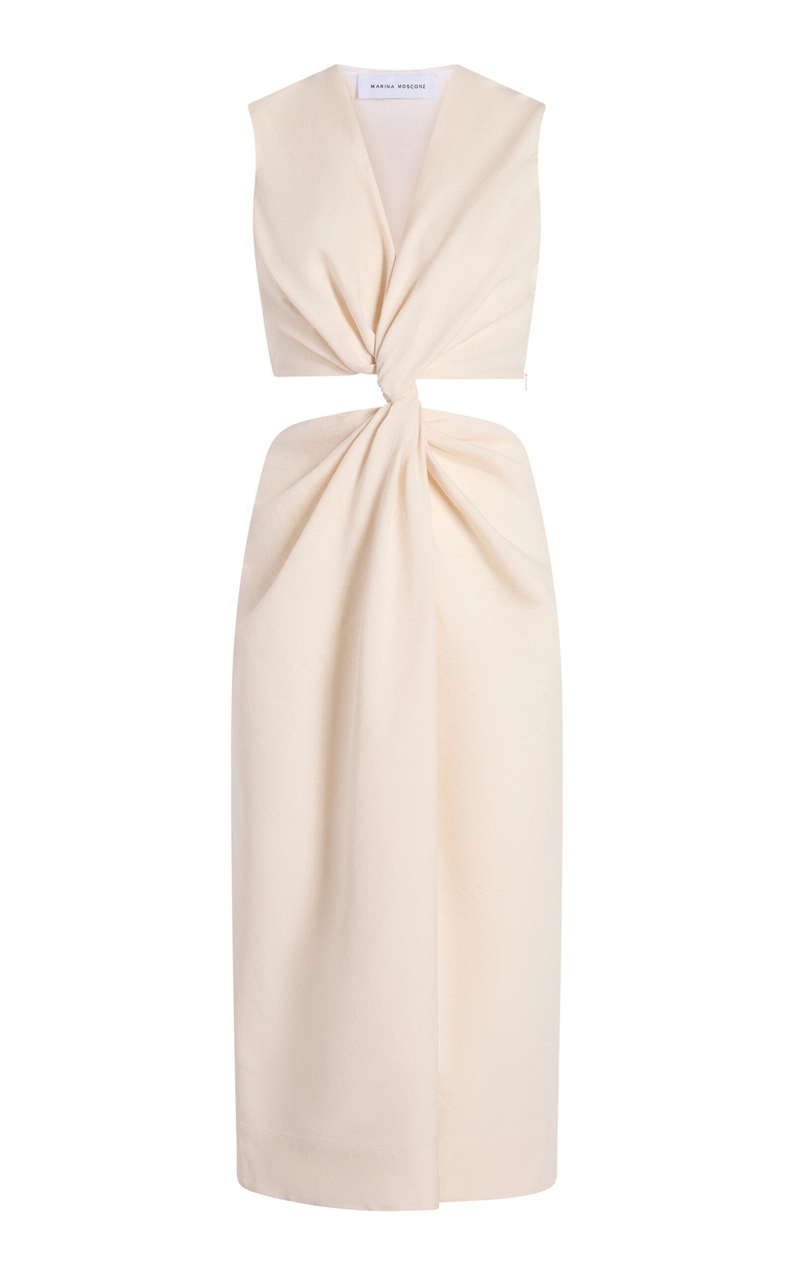 Marina Moscone Cotton Twist Midi Dress - Moda Operandi by MARINA MOSCONE