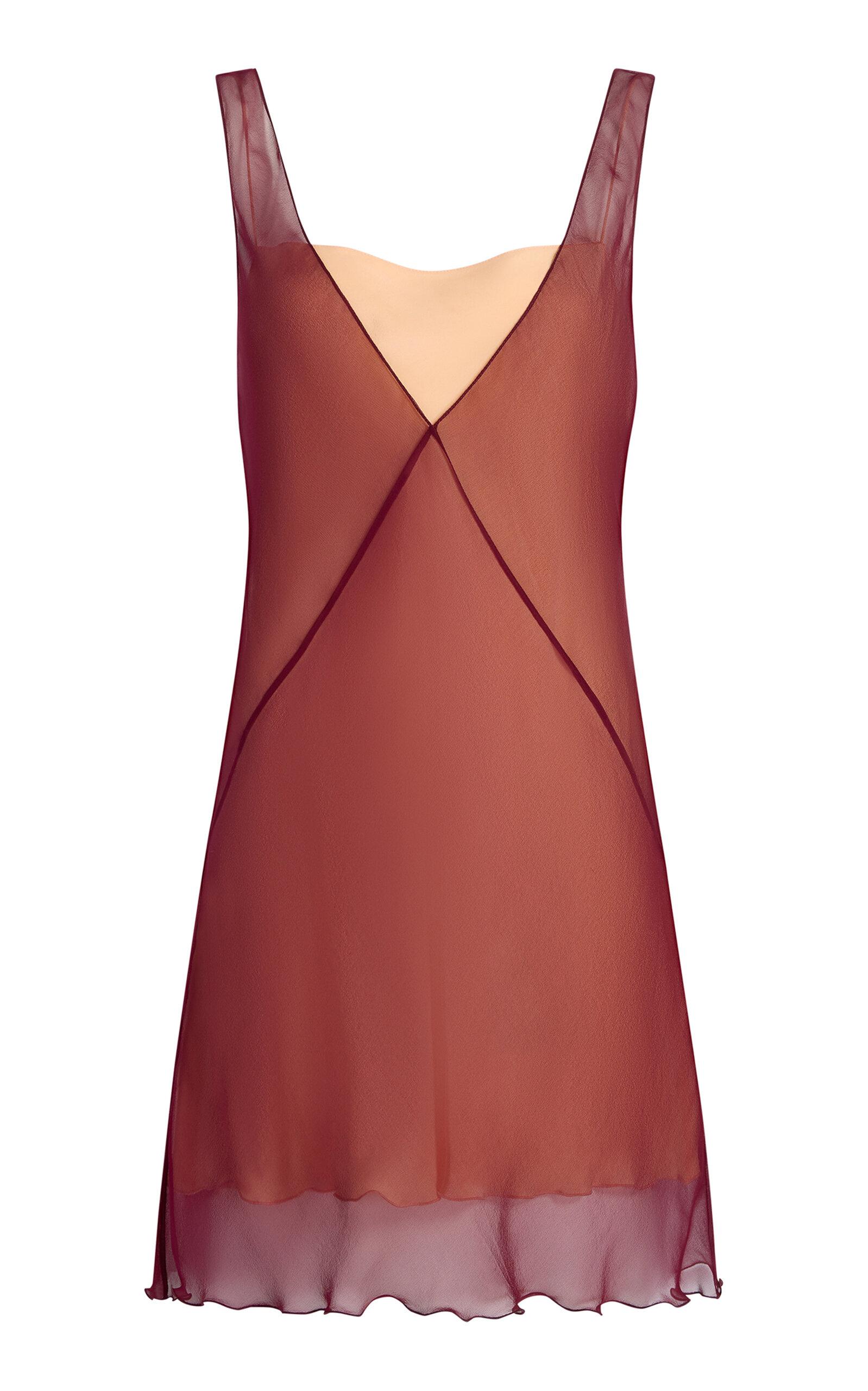 Marina Moscone Silk Sheer Layered Camisole Mini Dress - Moda Operandi by MARINA MOSCONE