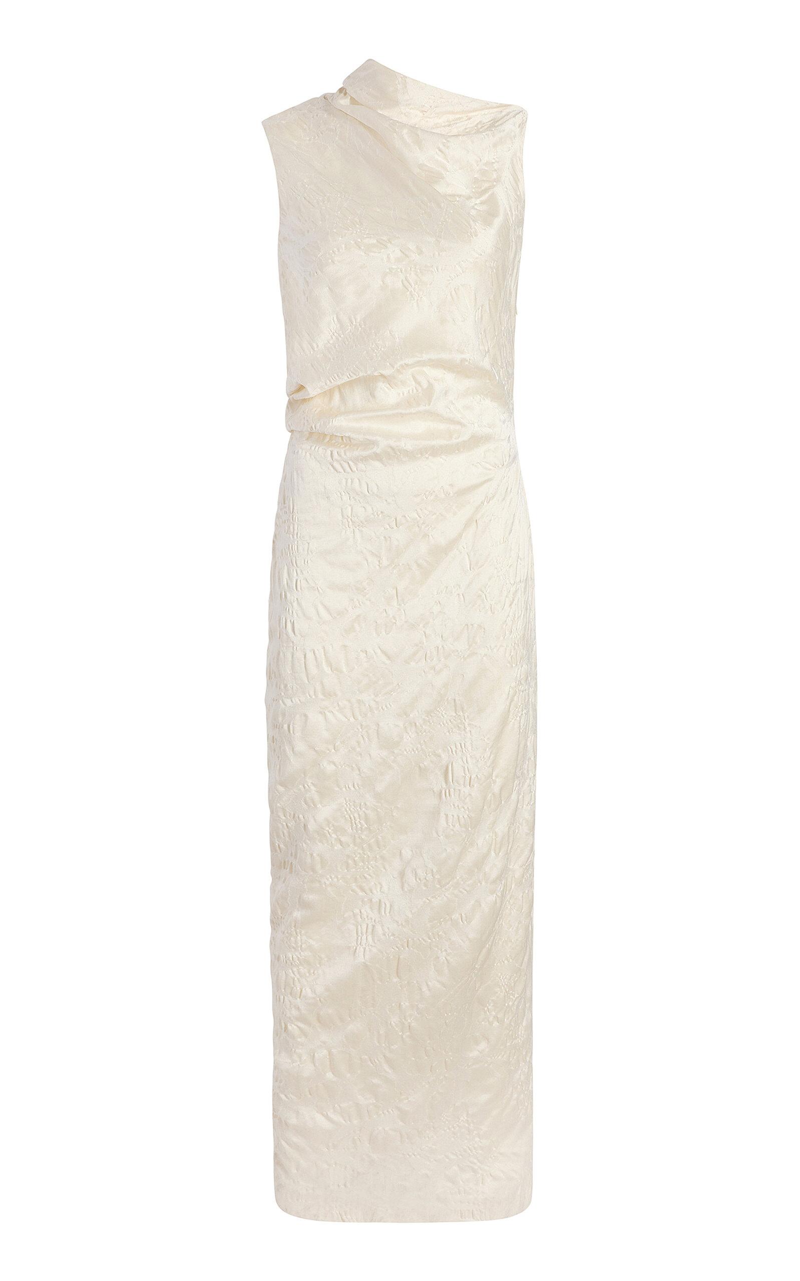 Marina Moscone Wool-Blend Jacquard Column Midi Dress - Moda Operandi by MARINA MOSCONE