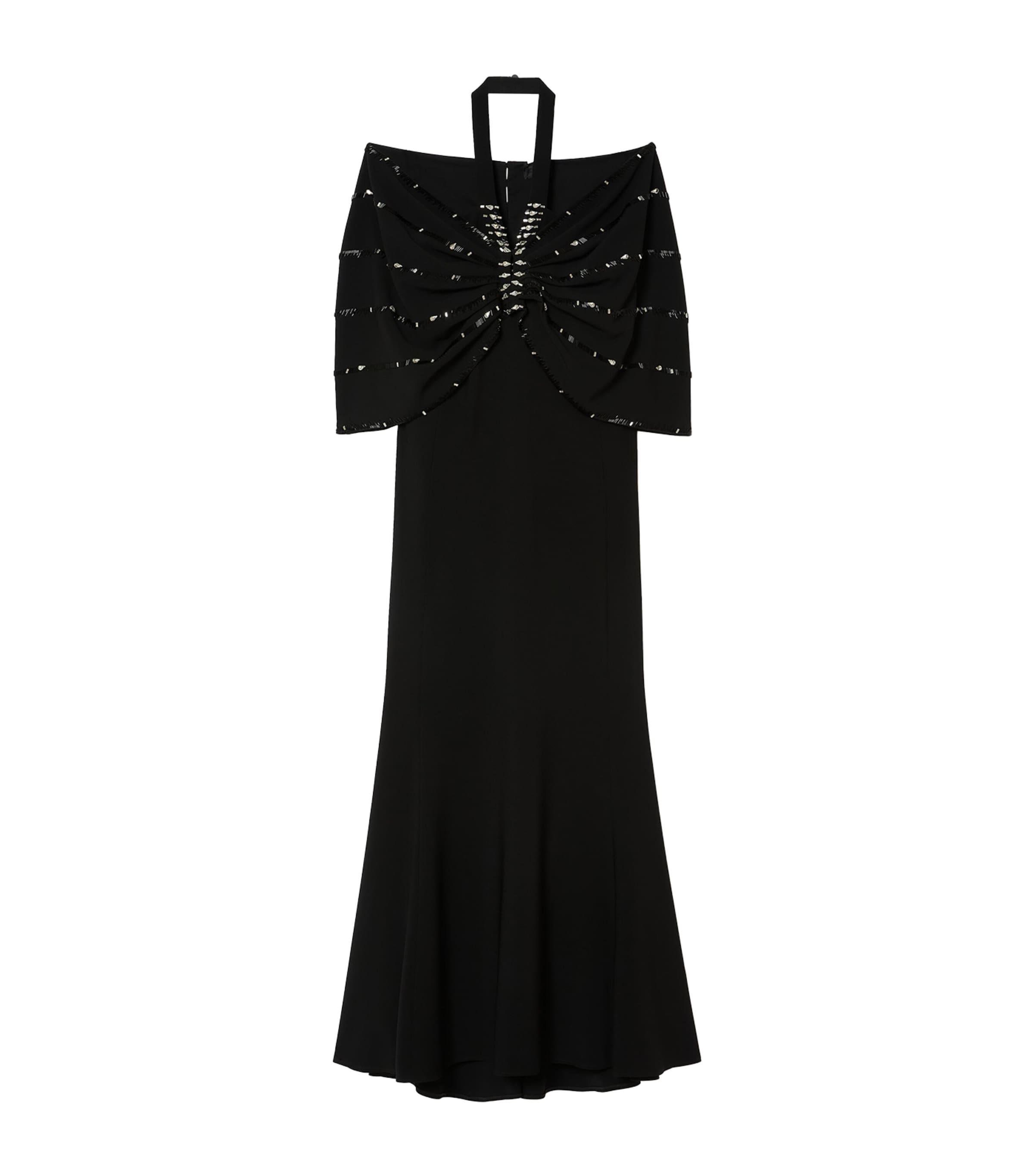 Marina Rinaldi Embellished Halterneck Maxi Dress and Cape by MARINA RINALDI