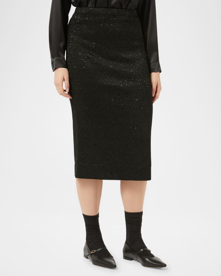 Plus Size Fantino Sequin Boucle Midi Skirt by MARINA RINALDI