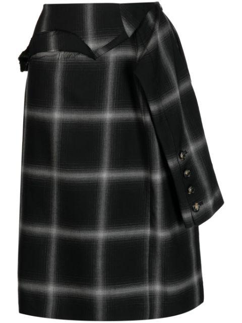 Birkin plaid-check wool skirt by MARINA YEE