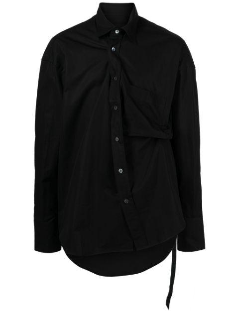 asymmetric cotton-poplin shirt by MARINA YEE