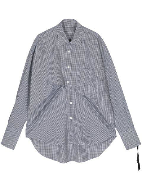 check-print draped cotton shirt by MARINA YEE