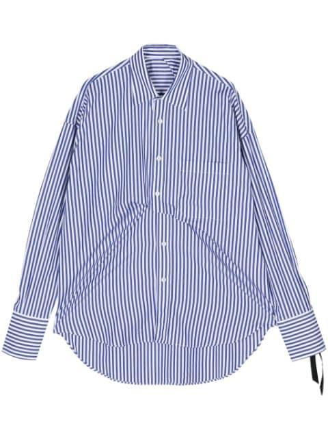 striped draped cotton shirt by MARINA YEE