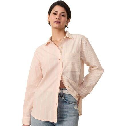 Abbey Poplin Stripe Mixing Shirt by MARINE LAYER