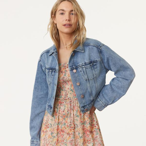 Ash Crop Denim Jacket by MARINE LAYER