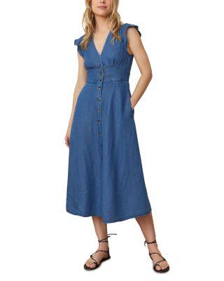 Camila Flutter Sleeve Midi Dress by MARINE LAYER