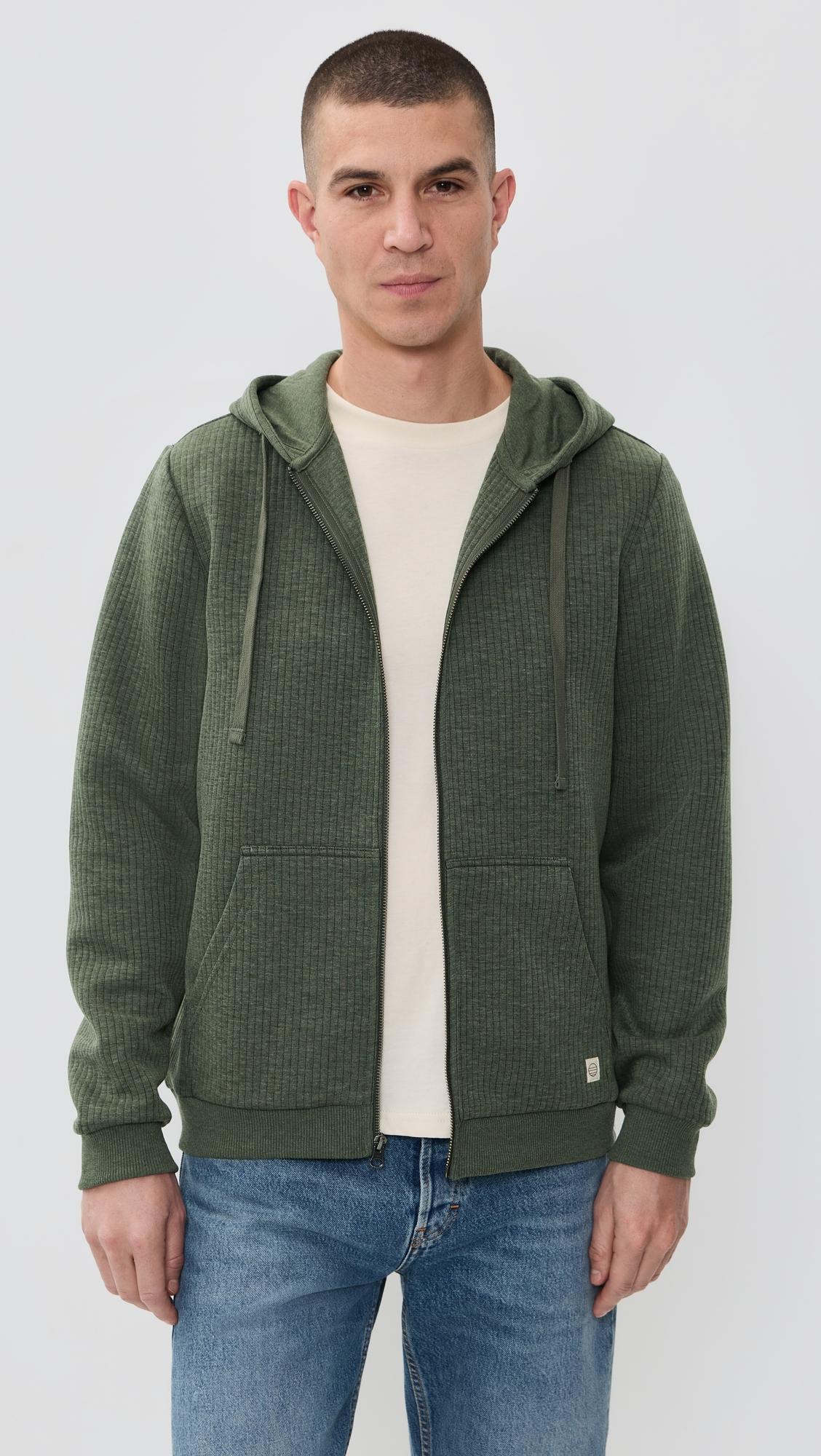 Corbet Quilted Zip Hoodie by MARINE LAYER