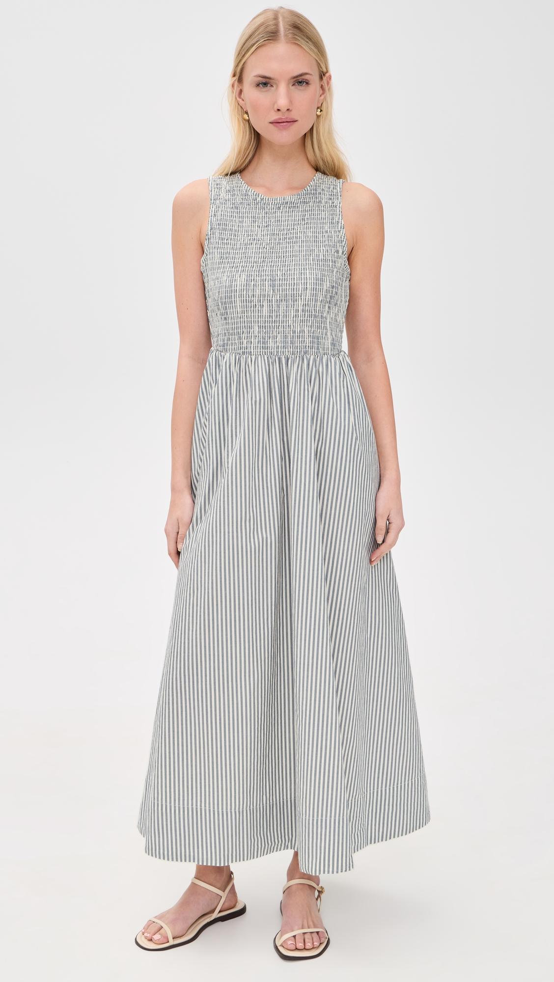 Darcy Smocked Poplin Dress by MARINE LAYER