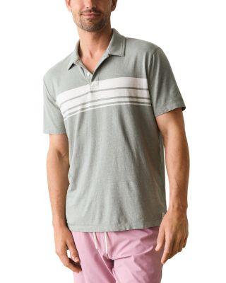 Iceberg Green Stripe Resort Polo Shirt by MARINE LAYER