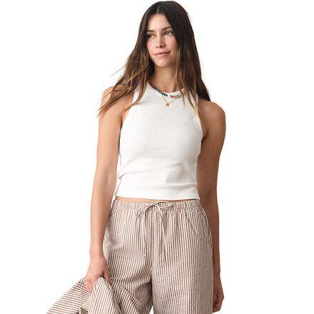 Lexi Rib Sun-In High Neck Crop Tank Top by MARINE LAYER