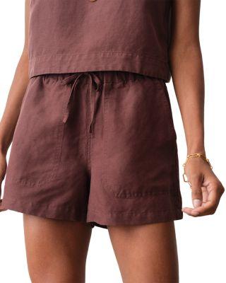 Linen Blend Drawstring Shorts by MARINE LAYER