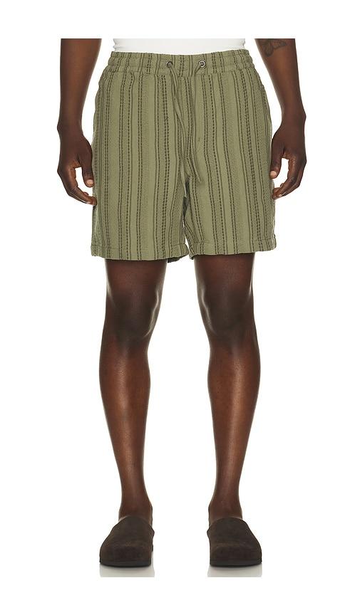 Marine Layer 6 Saturday Dobby Stripe Short in Olive by MARINE LAYER