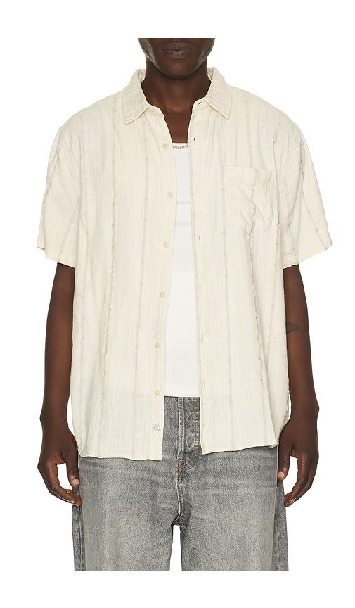 Marine Layer Classic Stretch Selvage Shirt in Cream by MARINE LAYER
