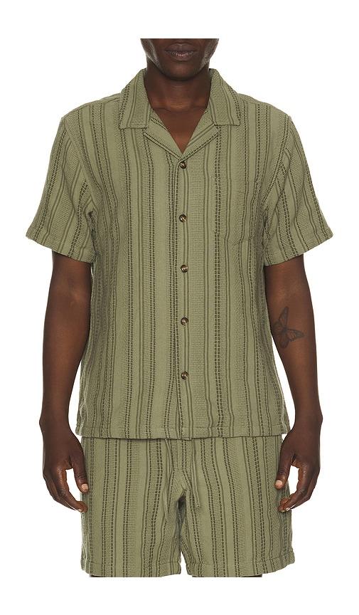 Marine Layer Dobby Resort Shirt in Olive by MARINE LAYER