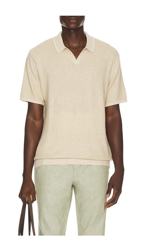 Marine Layer Greyson Knitted Polo in Brown by MARINE LAYER