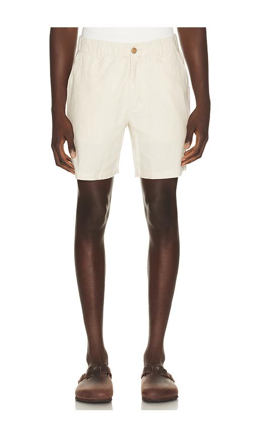 Marine Layer Saturday Hemp Chino 7 Short in Cream by MARINE LAYER