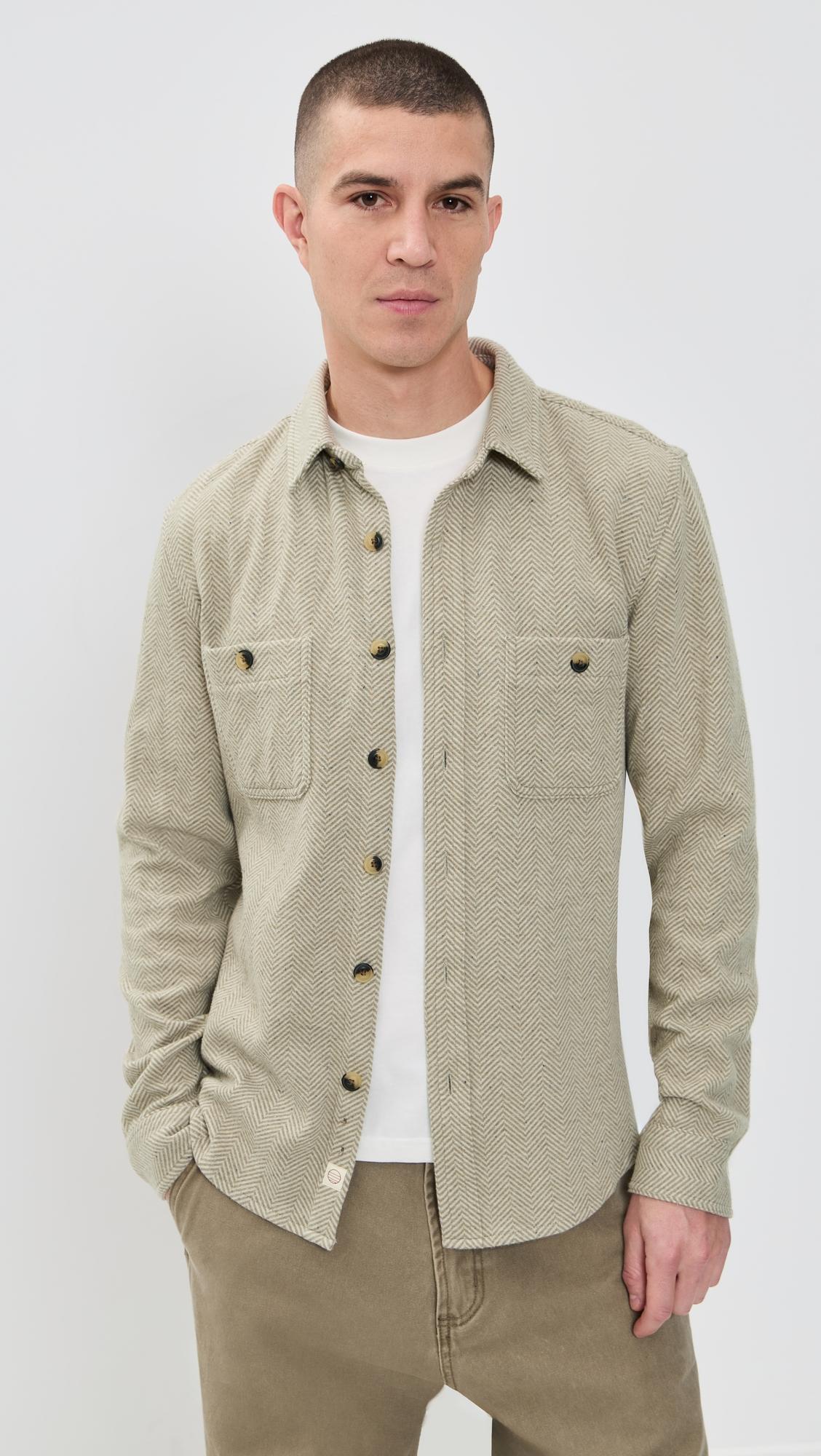 Pacifica Stretch Twill Overshirt by MARINE LAYER