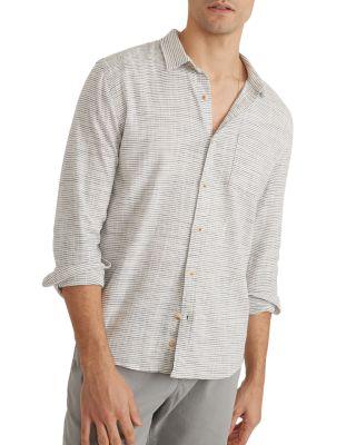 Selvage Striped Long Sleeve Button Front Shirt by MARINE LAYER