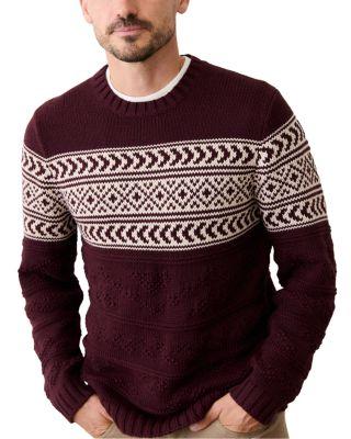Textured Fair Isle Crewneck Sweater by MARINE LAYER