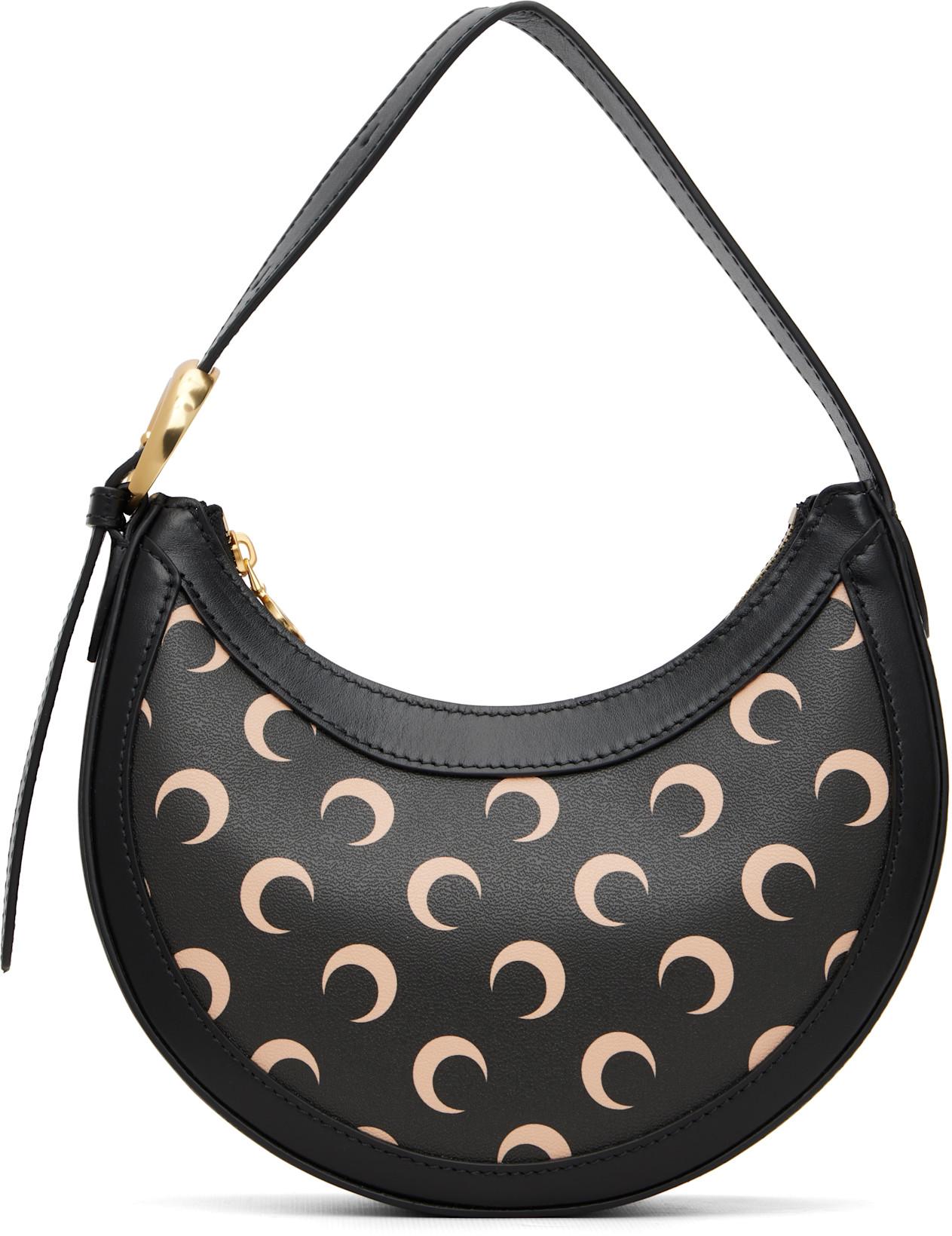 Black Moon Canvas Eclips Mini Bag by MARINE SERRE