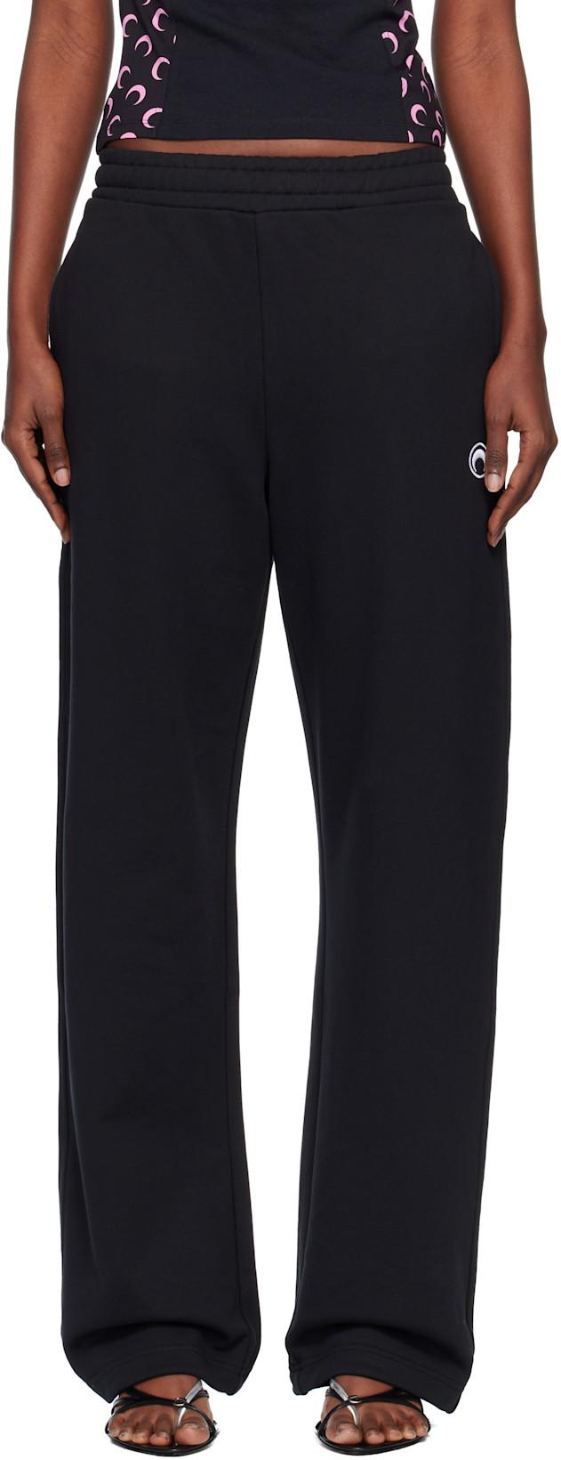 Black Moon Logo Fleece Sweatpants by MARINE SERRE