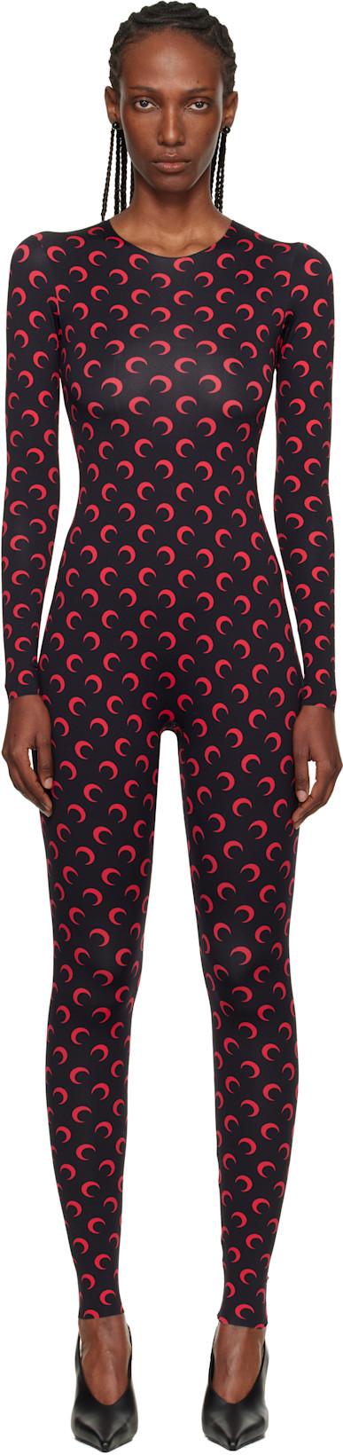 Black Moon Printed Jersey LS Jumpsuit by MARINE SERRE