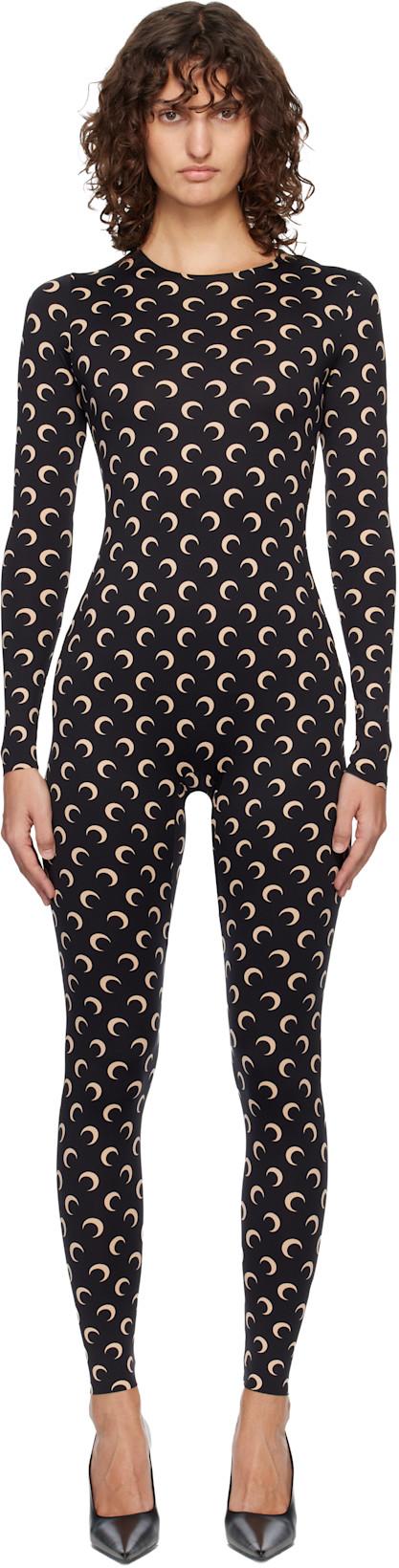 Black Recycled Jersey Moon Jumpsuit by MARINE SERRE