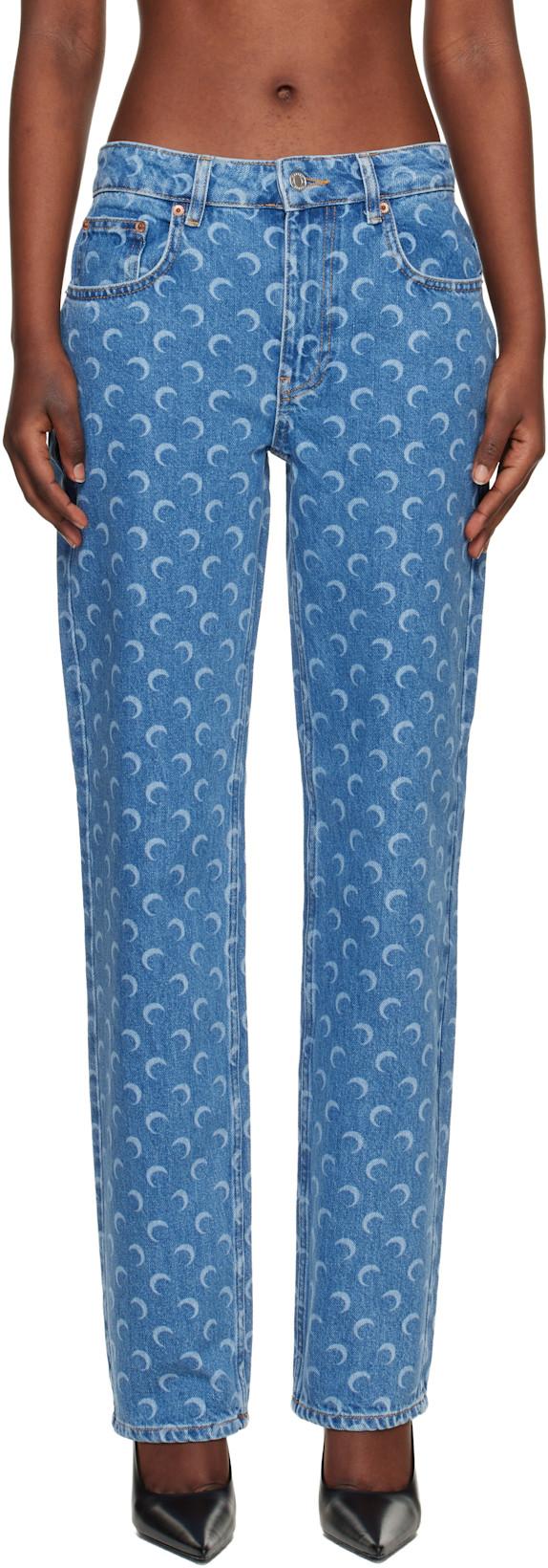Blue Moon Laser Straight Jeans by MARINE SERRE