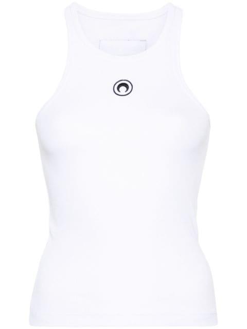 Crescent Moon-embroidered tank top by MARINE SERRE