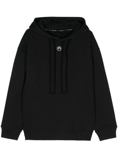 Crescent Moon-embroidery hoodie by MARINE SERRE