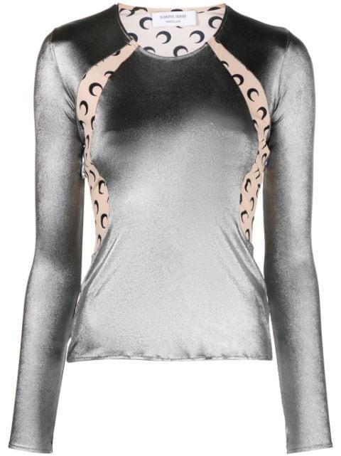 Crescent Moon-panelled jersey top by MARINE SERRE