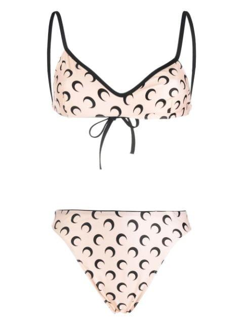 Crescent Moon-print bikini by MARINE SERRE